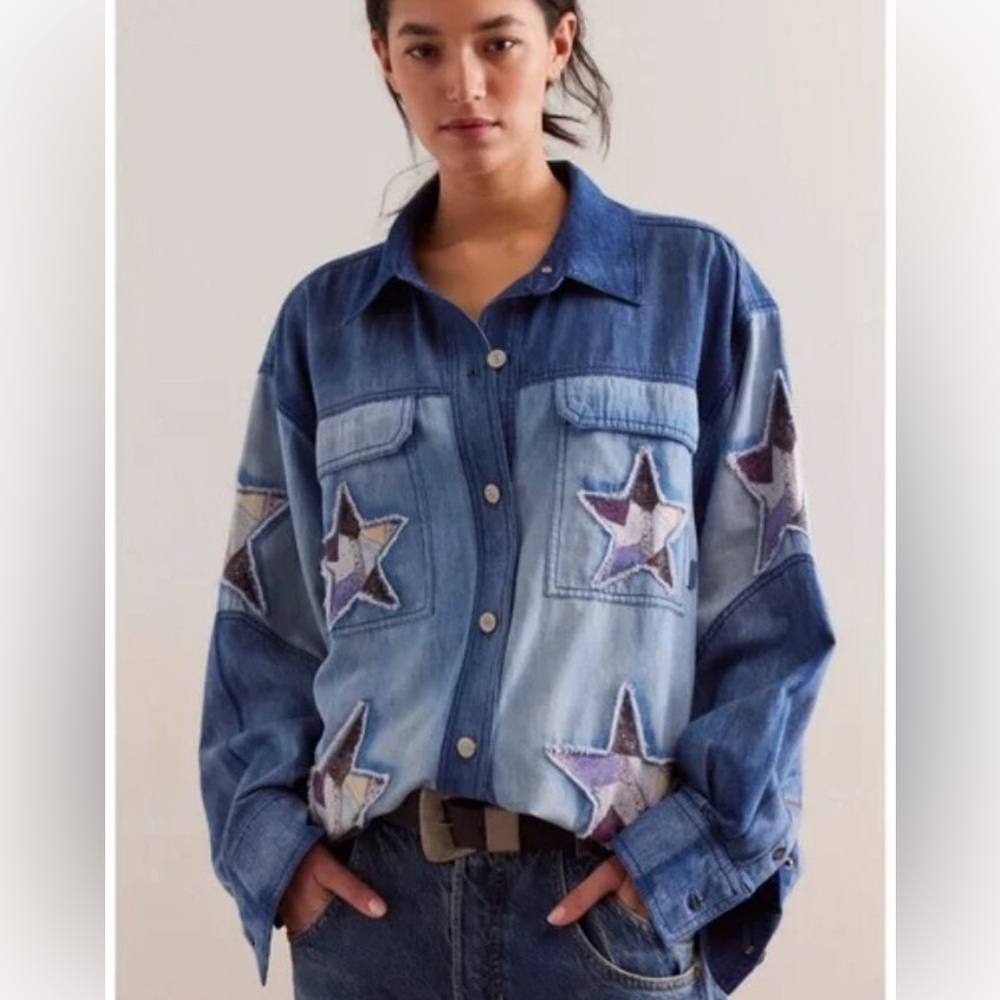 We The Free To The Stars Denim Shirt